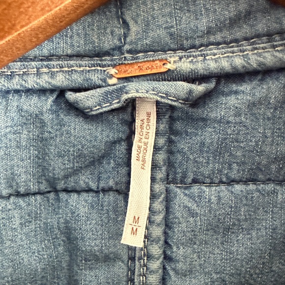 Free People Quilted Blue Jean Zip Jacket - Picture 3 of 7